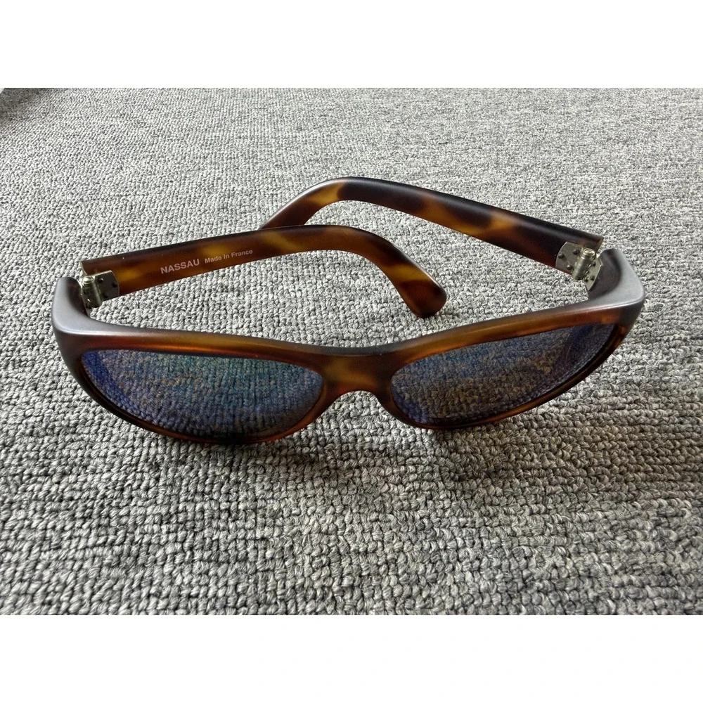 Ocean Waves Sunglasses Mens One Size Brown Tortoise Wrap Blue Mirrored Nassau